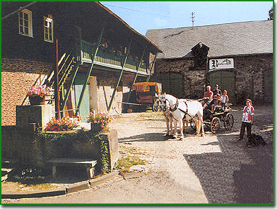 The Gutshaus Rueckerhof is a family friendly old farm where you can play tennis and ride horses.